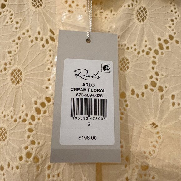 NWT! Rails Size S • Arlo Shirt Cream Floral - Current on website - Picture 7 of 8